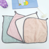 Plain pineapple grain coral velvet double-sided water-absorbing rag thickened without hair-free dishwashing towel kitchen dishwashing towel