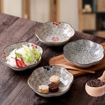Japanese style and wind underglaze plum blossom bowl ceramic salad bowl creative special-shaped hand-painted tableware household dessert bowl soup bowl