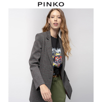 PINKO2021 autumn and winter new womens plaid two-button suit jacket 1G16T78532