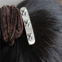 European and American Crotide Card Net Red WeSnow Cross Flower Hair Clip Pure Silver 925 Pure Silver Retro Hair Stirrup Hair Accessories Hair Accessories