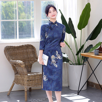 Improved foreign style long cheongsam 2020 models modified dress young girl Chinese style Daily wear