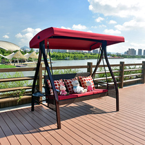 Outdoor swing chair trio rattan balcony courtyard leisure rocking chair outdoor furniture wrought iron home garden cradle