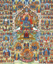 Yongzhong Buddhist Thangka Zun Sheng Buddha Nan Ba Jiava High-definition printing Brocade satin mounted Buddhist Thangka