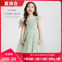Girls summer dress childrens new middle and big childrens princess skirt foreign school childrens clothing baby summer skirt