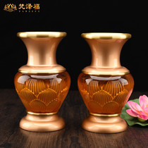 Van Zefu high-end boutique Buddha pure bronze ancient French glazed Buddha front for vase insert vase pair of suit pendulum piece