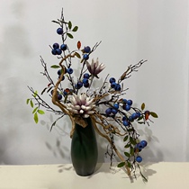 Eurostyle emulation autumn color dry branch foam fruit seed flower art bouquet set living room Xuanguan decoration to put fake flowers