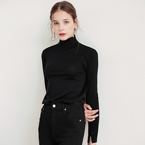 Wild weapon level ten good to wear black turtleneck knitted bottoming cardigan womens autumn and winter slim-fit top womens long-sleeved