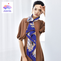 Hangzhou Welcome You series 100% mulberry silk big square scarf ladies silk scarf winter wild Hangzhou Asian Games