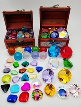 Princess gem toy diamond childrens crystal colorful stone plastic diy handmade beaded puzzle treasure box