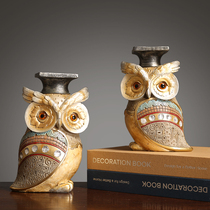 American Creative Cat Owl Swing Piece Home Accessories Living Room TV Cabinet Upper Wine Cabinet Room Decoration Craft Gift
