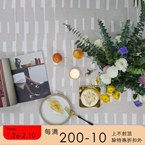 (Draft ciaogao) Original Design Homestay Nordic Geometry Beige Tea Table TV Cabinet Round Tablecloth