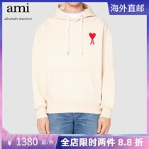 Ami Paris 21 Autumn Winter New Round Collar Loose long sleeves Men and women Identical Red Loving Embroidered Embroidered Cardiovert