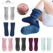 Spot Denmark GoBabyGo winter baby thickened terry cotton mid-tube socks baby non-slip warm floor socks