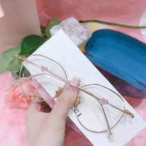 Retro anti-myopia minimalist glasses round face new personality anti-fatigue with degree of love short-sighted mirror tide women