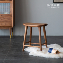 Park and wood for Nordic Day-style dressers Stool Black Walnuts Solid Wood Small Family Style Home Bedroom Living Room Makeup Stool