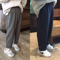 Clearance does not return the boy plus velvet thickened woolen grandma pants childrens tide ocean gas loose casual pants