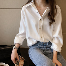 European station temperament loose slim shirt women's 2022 spring and autumn new large size women's fashion Joker long sleeve shirt