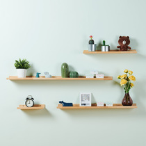 Wall shelf Punch-free word board partition Living room TV wall Bedroom solid wood shelf Wall-mounted storage shelf