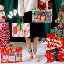 Japan Christmas Gifts Parent-child Lovers 3 Pairs of soft stretches of coral suede Festive Warm Home Floor Socks