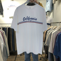 2021 new summer short-sleeved t-shirt mens loose trend letter t-shirt tide Dongdaemun Korean mens clothing