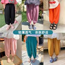 Children Anti-mosquito Pants 2022 Summer Dress New Girl Thin Light Cage Pants Casual Closeted Pants Summer Thin Pants