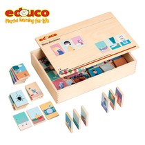 Dutch Educo Story Domino Game Sorting Classified Domino Play Children Fine Action Teaching Aids 50 Blocks
