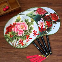 Manji summer Chinese style retro round Fan Fan Fan Lady single-sided large peony Palace fan dancing classical cheongsam