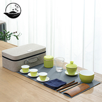 ROADMAKER PORTABLE TEA SET TRAVEL SET Ceramic TEAPOT PORTABLE bag TEA set Outdoor tea making artifact