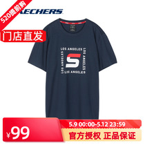 Skechers Scheckie Official Male Summer New Sport Casual Knit Short Sleeve T-shirt L220M047