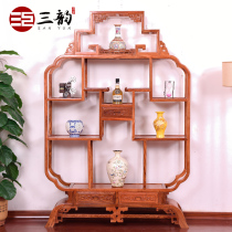 Sanyun mahogany furniture hedgehog red sandalwood Rosewood Rosewood ancient shelf Chinese style solid wood dobao Pavilion antique rack porch cabinet