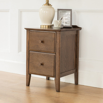 Umwood furniture pure solid wood bedside table oak two-draw bedside locker American bedroom furniture