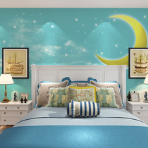 Childrens room Starry Sky wallpaper boys and girls bedroom background wall mural night sky stickers top wall cloth