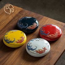 Drinking To National Wind Ceramic Tea Leaf Jars Seal Pu-erh Tea Cake Jar Storage tea Packaging white tea containing box empty box