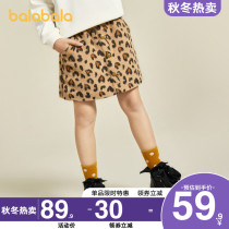Balabala girl skirt children skirt 2020 new autumn winter big boy wool BAO WEN group sweet Foreign