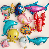 Underwater world Ocean shark lobster fish aluminum film balloon Childrens birthday party hotel decoration supplies