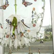 Jane Yoda Garden Embroidered Living Room Floating Window Partition Yarn Curtain Sector Curtain Roman Curtain lifting curtain lifting curtain finished curtains