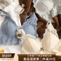 French pastoral wind-thin cup lace sexy vest with bras without steel ring gathered on underwear dairy
