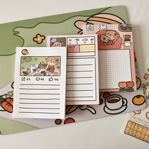 Japanese cartoon cute girl heart note book non-sticky hand account Net red memo plan can be torn small book