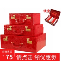 Bridal Red Wedding With Box Escort Box Engagement Leather Box Bride Price Money Box Happy Box Chinese Gift Box Carry-on