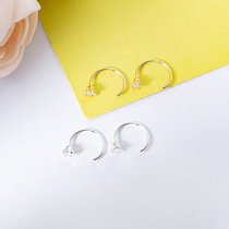 S925 sterling silver inlaid zirconium ear hook ladies earrings sterling silver simple fashion Japanese and Korean style show personality