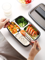 304 insulated lunch box stainless steel adult bento box canteen grid plate 1 layer large rectangular lunch box with lid