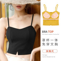 Beauty back sling bottoming vest women with chest pad without steel ring outside bra one-piece sexy bra underwear