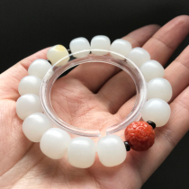 Jayne Chou Xinjiang Hetian jade bracelet Su Gong full meat color carved peony bead certificate 00255