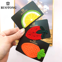 Girls fresh and lovely fruit hairclip wool knitted card clip Red Girl liu hai jia hair accessories jewelry