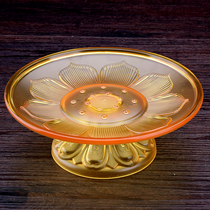 The new Product Buddha has imitation glass acrylic plastic lotus for Buddha Fruit Pan Buddha Hall Buddha front home tribute to Pan Fruit Plate