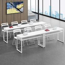 Training table Long table Training table and chair Simple modern conference table and chair combination Education institution tutoring class desk and chair