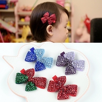 South Korea imported childrens hair accessories Princess full diamond bow edge clip exquisite bangs clip Girls hairpin single headdress