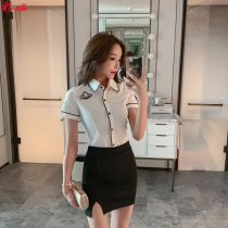 New Pedicure Foot Bath overalls women sexy thin temperament stewardess hotel short sleeve foot massage technician set