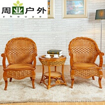 Modern Chinese-style Indonesian rattan balcony table and chair furniture rattan chair three-five-piece casual single tea restaurant Vine Chair