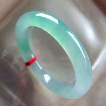 Burmese hydrating and ice-permeable jade bracelet round bar natural old pit clear water ice jade bracelet pendant jade bracelet